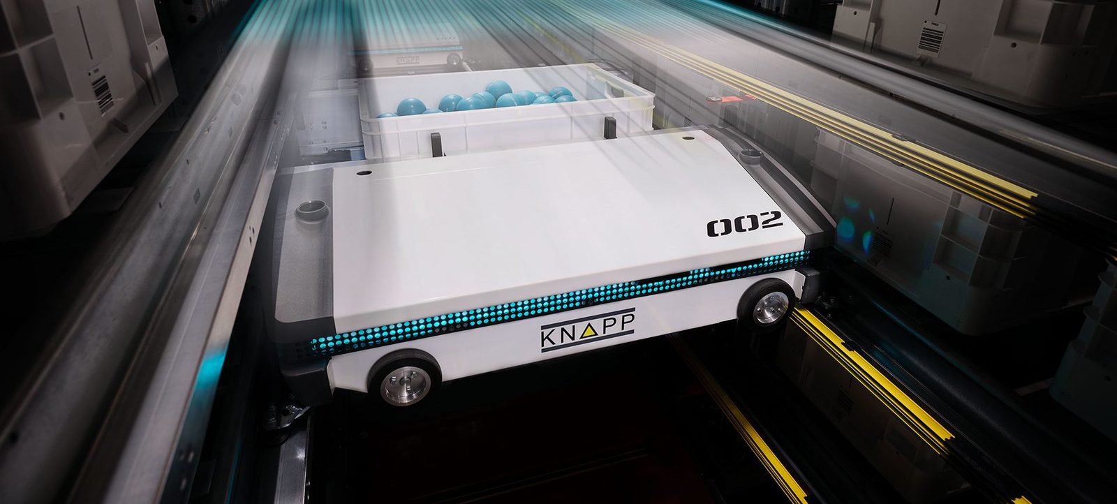 コンテナを搬送するKNAPP Evo Shuttle